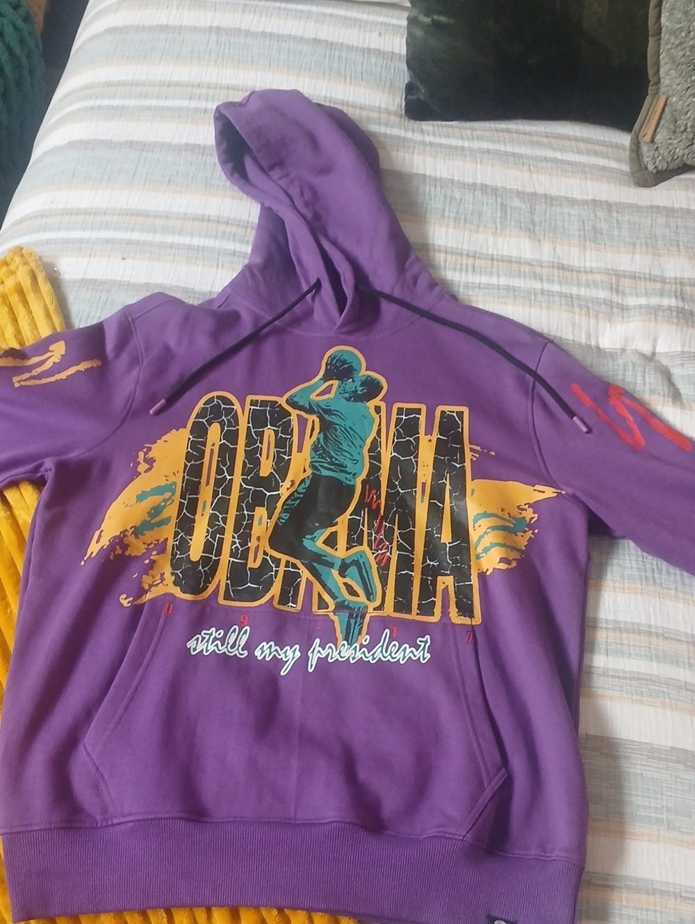 Purple Graphic Pullover Hoodie - Men